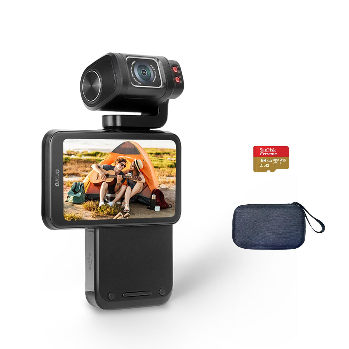 ORDRO M3 5K Video Camera Camcorder WiFi IR Night Vision Handheld Camera for YouTube 4K UHD Video Camera with 3.5 Flippable Touch Screen 3250mAh Capacity Battery 180° Rotating Lens 64G Card