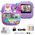 Kids Camera Instant Print Camera for Kids with Printable Photos Toddler Camera Toys for Children Ages 3-14 Digital Camera for Girls 4 5 6 7 8 9 10 11 12 13 Years Old - Purple
