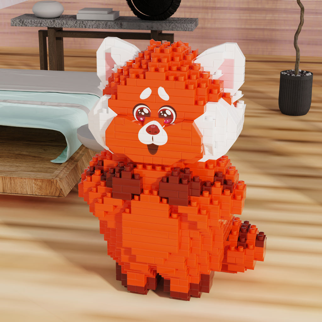 Cartoon Little Red Bear Building Block Puzzle Toy