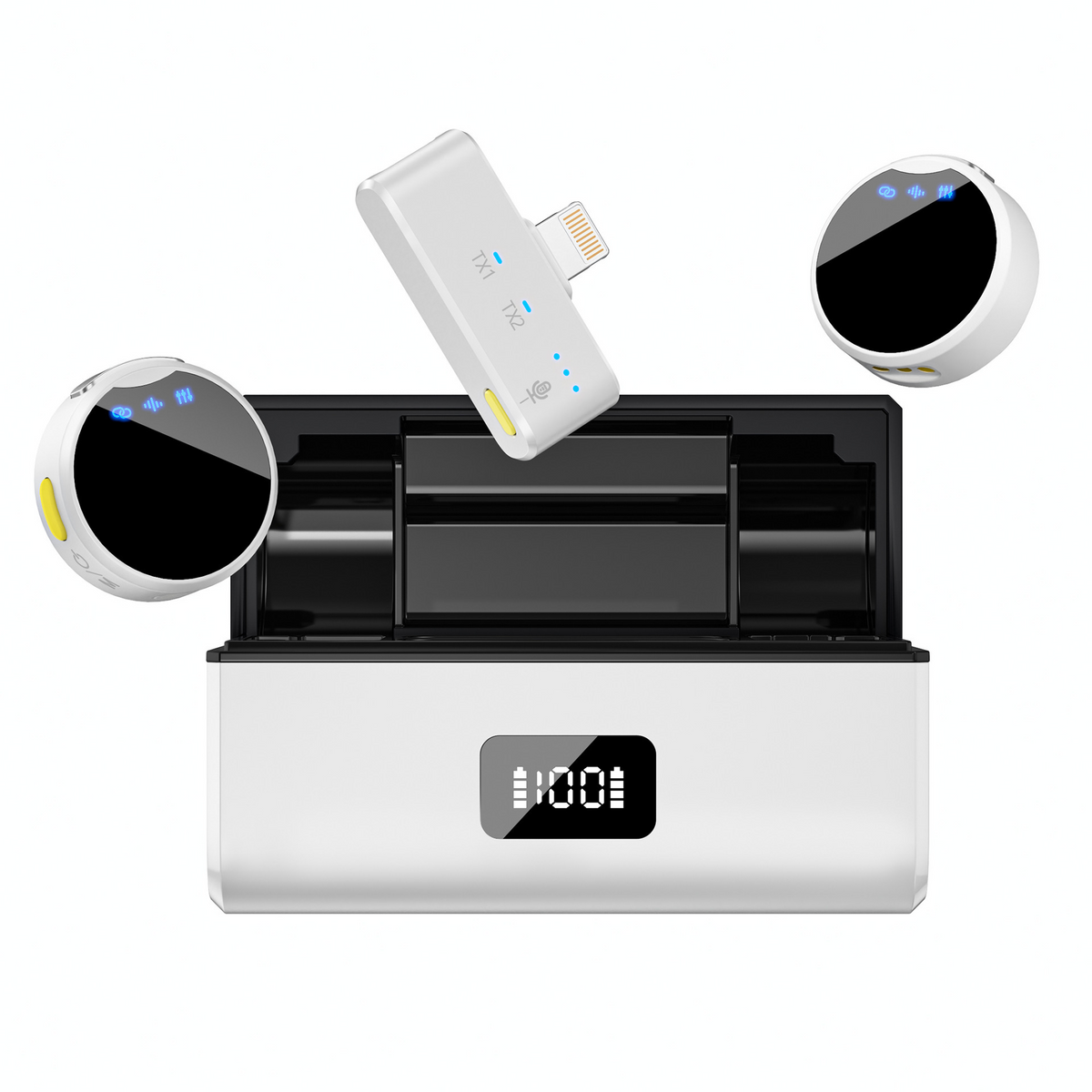 Wireless Collar Clip Microphone With Charging Bin