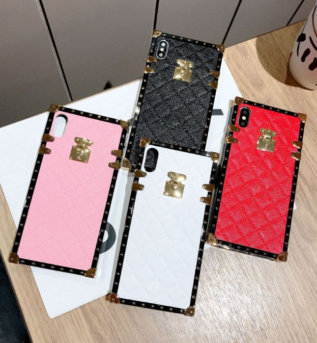 Funda de cuero con patrón de diamantes para iPhone 11 Pro Max