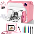Kids Camera Instant Print Dinosaur Kids Digital Camera1080P Toddler Camera with 32G SD Card Kids Toy Camera Childrens Video Camera Birthday Gifts Portable Toy for 3-12 Year Old Girls Boys (Pink)