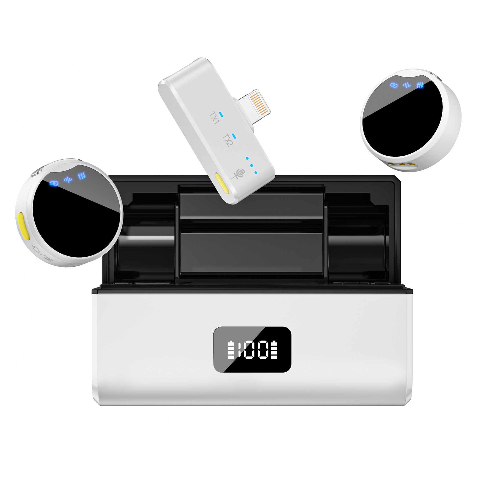 Wireless Collar Clip Microphone With Charging Bin
